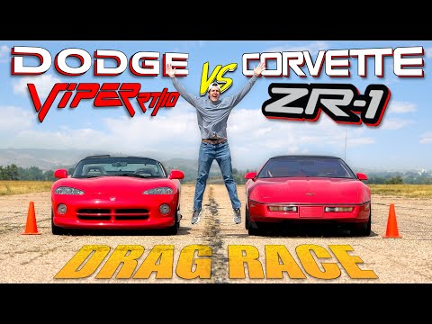Dodge Viper vs. Chevy Corvette ZR-1 Old-School Toe-to-Toe Drag Race!