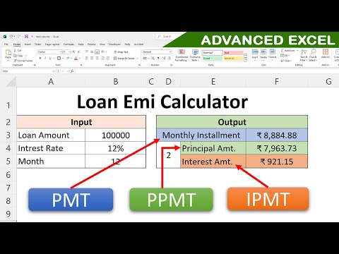 How to loan emi calculator IN EXCEL PMT PPMT and IPMT Formula Learn in Excel  #emicalculator
