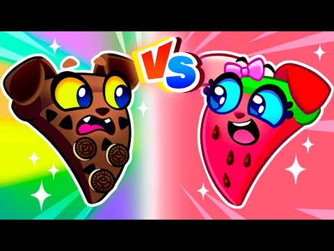 Chocolate or Fruit Pizza? 🍕 Girls Vs Boys 🍓 Fun Food Challenge | Educational Cartoon for Kids