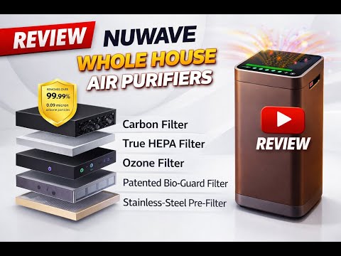 Nuwave Whole House Air Purifiers, Oxypure Smart Air Purifier with 5 Stage Tower Structure Air Filter