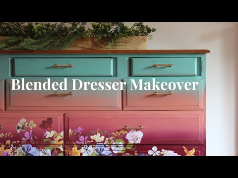 How to Blend Paint on a Dresser and Apply a Transfer on Uneven Surfaces