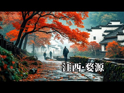 中国最美的乡村——婺源石城，雨中漫步行走其中，享受赏枫胜地人间仙境【行走世界的北京老刘】
