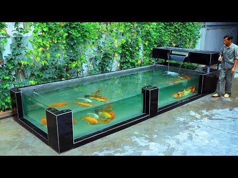 How to make a 3-sided glass outdoor fish tank