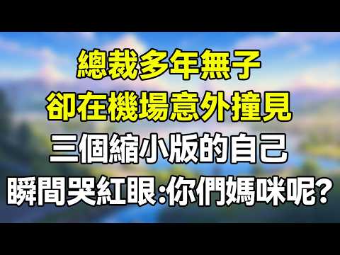 總裁多年無子，卻在機場意外撞見，三個縮小版的自己！瞬間哭紅眼：你們媽咪呢？ #夜讀人生 #完结文 #情感故事 #一口气看完 #爽文 #小說