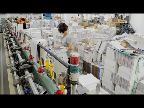 Korean book factory that makes more than 50,000 copies a day. Amazing book mass production process.