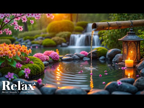 Relaxing Music + Bamboo Water Fountain 🌿 Relieve Stress, Anxiety & Depression | Calm Mind & Body