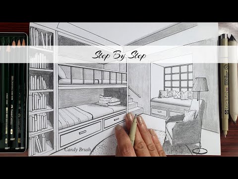 How to Draw A Kid's Room in Two Point Perspective | Step By Step
