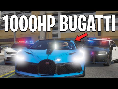 Running From Cops with 1000HP Bugatti in GTA 5 RP