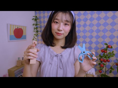 ASMR Soft Haircut & Makeup with Wooden Tools🎀