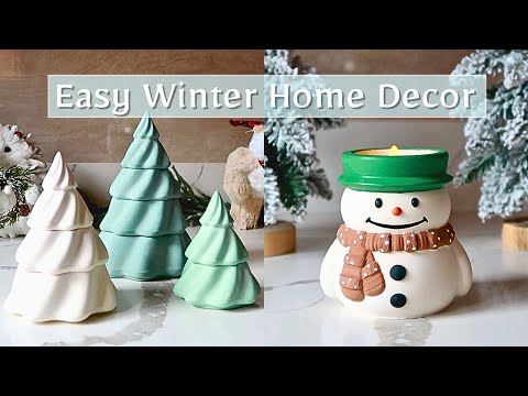 Fast & Easy DIY Winter Decor | Snowman Candle Holder & Tree Jewelry Box