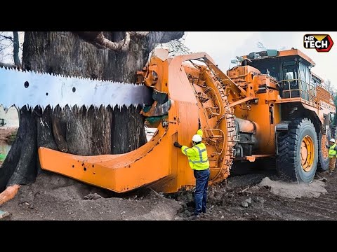 Extreme Dangerous Fastest Big Chainsaw Cutting Tree Machines | Monster Stump Removal Excavator #27