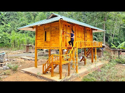 FULL VIDEO: 290 Days of Building a Wooden House - Harvest Papaya, Ginger Goes to the market to sell