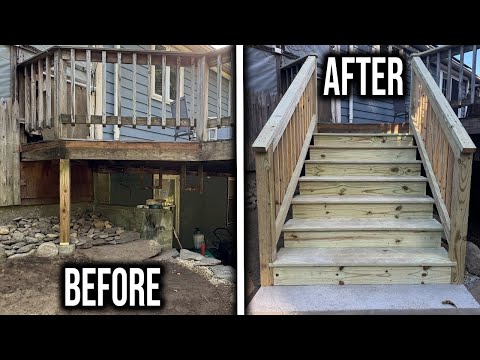 DIY Deck Stairs + Concrete Pad | Step-by-Step Backyard Project