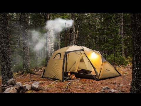 Hot Tent Camping In The Forest