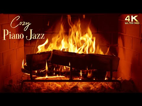 🔥 Cozy Piano Jazz Fireplace Music⏐ No Ads ⏐Soft Night Jazz