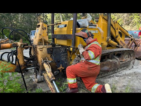 Completion Of New Backhoe Installation On Johndeere 450 Loader