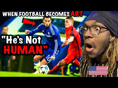 EDEN HAZARD Made Me LOVE FOOTBALL! | AMERICAN Reacts To “Eden Hazard - When Football Becomes Art“