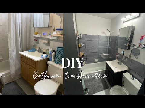 DIY BATHROOM MAKEOVER | APARTMENT FRIENDLY RENOVATIONS | SMALL NYC BATHROOM