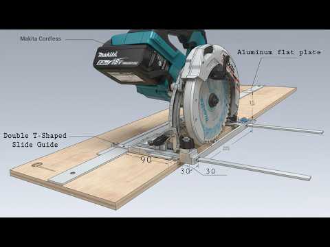 木工DIY 丸鋸ガイド　ダブルT形スライドガイドの新発明