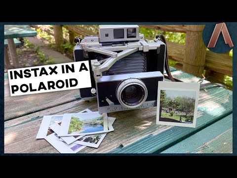 Shooting Instax with a POLAROID LAND CAMERA | Instax Square EXO