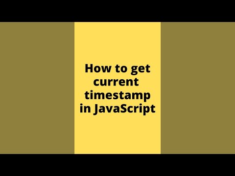 How to Get Current Timestamp in JavaScript #shorts