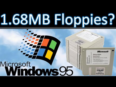 How did Microsoft store 1.68 MB on Windows 95 Setup diskettes?