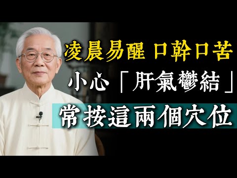 肝氣郁結的3個常見表現！總在凌晨1到3點醒來、口幹口苦，可常按身上這兩個穴位。