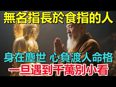 無名指長於食指的人，身在塵世，心負“渡人命格”，一旦遇到千萬別小看！