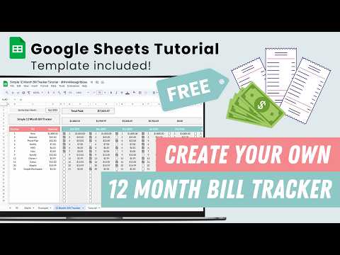 How to make a Simple 12 Month Bill Tracker in Google Sheets - FREE Tutorial