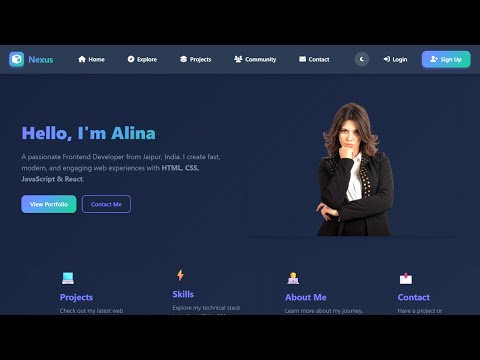 Create a Clean & Modern Responsive Portfolio Website | Dark & Light Mode using HTML, CSS, JavaScript