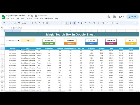 Magic Search box in Google Sheet | Step by Step tutorial