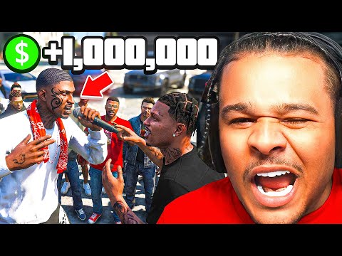 i made rappers battle for $1,000,000 in GTA RP...