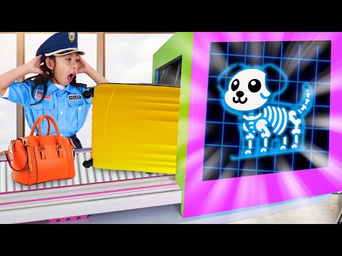 Officer Maddie Pretend Play No Toys Allowed at Funny Airport Security!