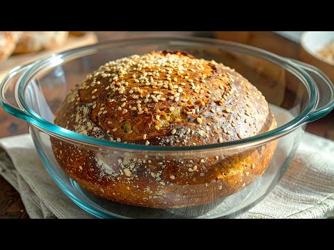 Gesundes Brot aus 3 Zutaten in 5 Minuten! KEIN Mehl und KEINE Hefe!