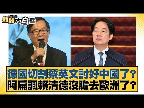 德國切割蔡英文討好中國了？阿扁諷賴清德沒膽去歐洲了？【#新聞大白話】20251111-9｜#謝寒冰 #胡文琦 #何景榮 @tvbstalk