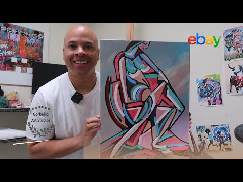 Painting $500 Cubism Long Leg Woman - Selling Art on eBay