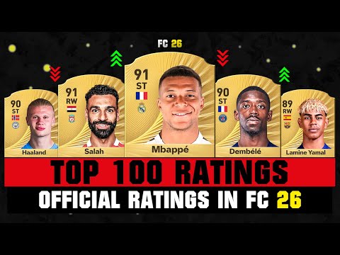 FIFA 26 | OFFICIAL TOP 100 RATINGS IN FC 26! 😱🔥 ft. Mbappe, Salah, Dembele…