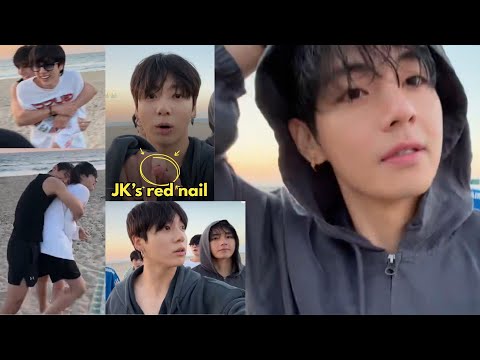 TAEHYUNG BACKHUGGED JIN AND NEVER LET HIM GO😭 BTS OT7 LIVE AT THE BEACH😭💜