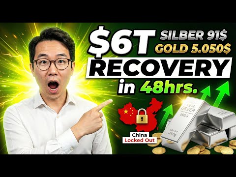 SILBER 91 $, GOLD 5.050 $ — 6-Billionen-$-Erholung in 48 Std., China ausgesperrt