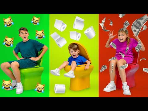 😹Rangi 3 Chooni | Changamoto ya Kufurahisha na Vania Mania 🧻🚽