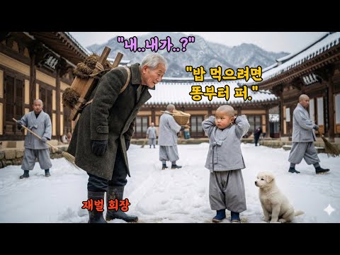 “밥값 하려면 똥부터 퍼야지.” 천하의 재벌 회장을 머슴처럼 부려먹는 7살 동자승 평생 갑질만 하던 회장님이 재래식 화장실에서 오열한 진짜 이유."