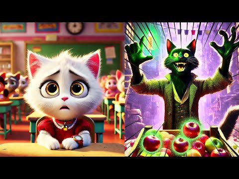 Brave Kitten 🐱 Unmasks The Strange Apple Seller 🍎 #ai #catlover #kitten