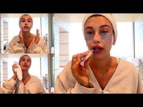 Hailey Bieber's Skin Prep for Grammys Red Carpet - Caffeine Reset & Peptide Lip Boost