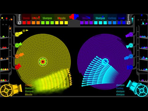 Core Destruction 12 - Ammo Mixer Cannon - Team Battle in Algodoo