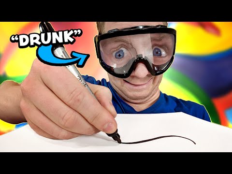 Can I DRAW with "Drunk Goggles" on!?? - I don't feel so good 🤢