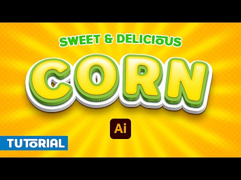 Create Modern Style 3D Text Effect in Illustrator - Corn Text Effect