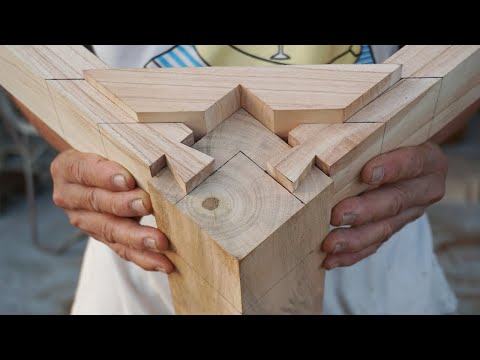 Build Hand Cut Mitred Wood Dovetails    Amazing Traditional Japan Woodworking Skills Without Screw