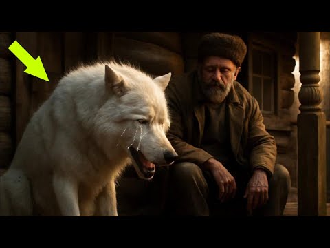 Белый волк плакал у дома лесника, когда лесник вышел из дома..