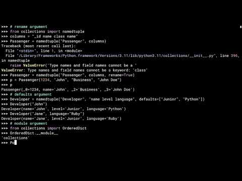 Working With Python's namedtuple()