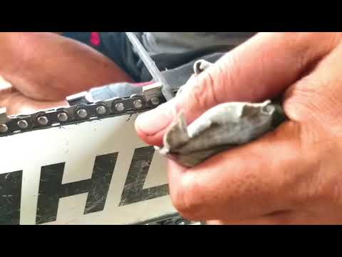 Cara Mengasah Rantai Belah dan Memotong Tunggul , Chainsaw Stihl 070